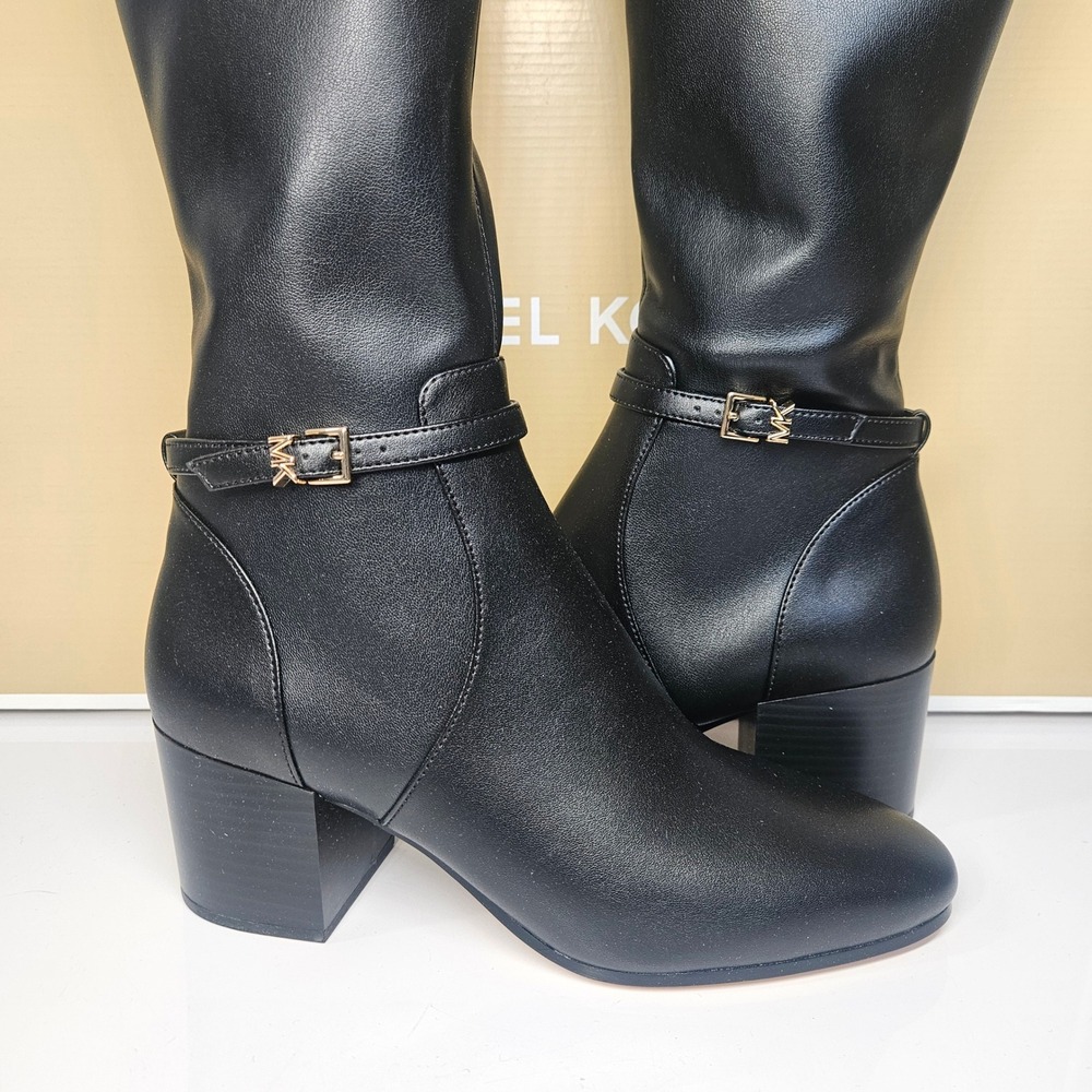 MICHAEL KORS Ella Block Heel Boot In Black US 8 Wide $345 - Picture 4 of 10